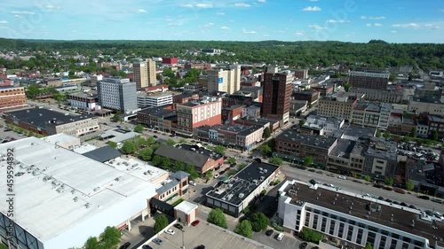 aerial drone view over huntington west virginia