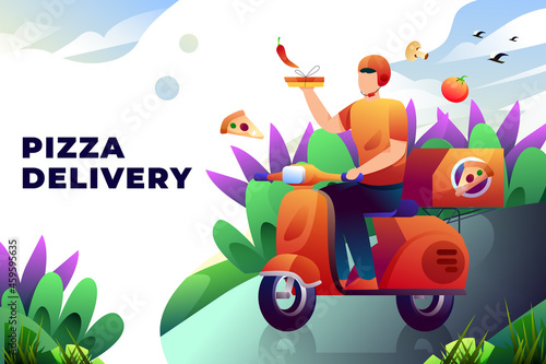 Pizza Delivery - Vector Illustration