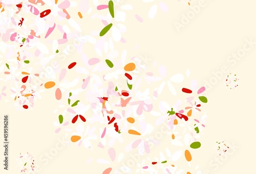 Light Green, Red vector natural backdrop with leaves.