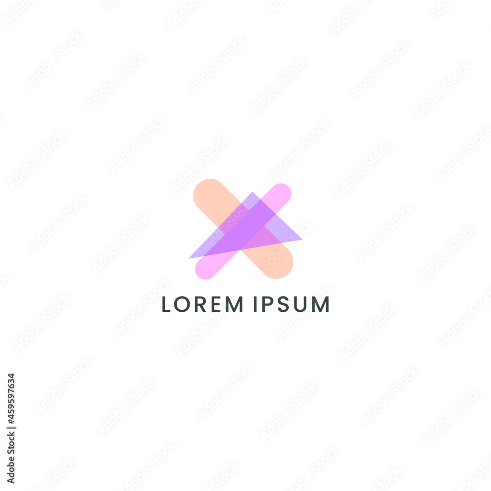 ILLUSTRATION LETTER X FLAT COLOR WITH TRIANGLE MODERN LOGO DESIGN VECTOR TEMPLATE ILLUSTRATION LETTER X FLAT COLOR WITH TRIANGLE MODERN LOGO DESIGN VECTOR TEMPLATE