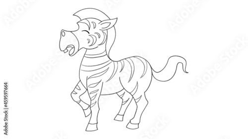 Zebra Animal line drawing coloring templates for art class