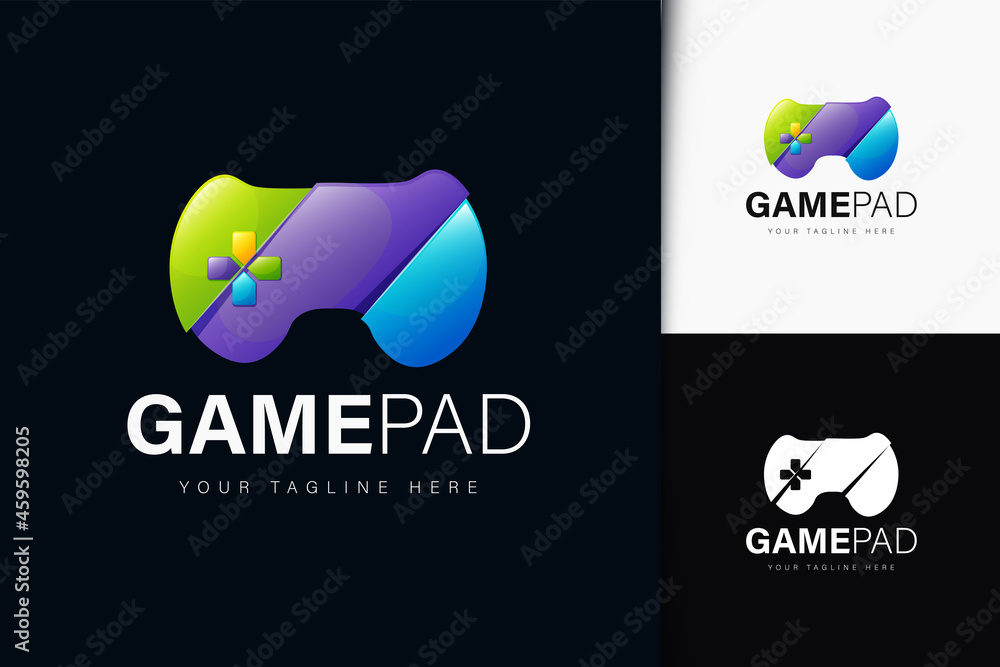 Gamepad logo design with gradient