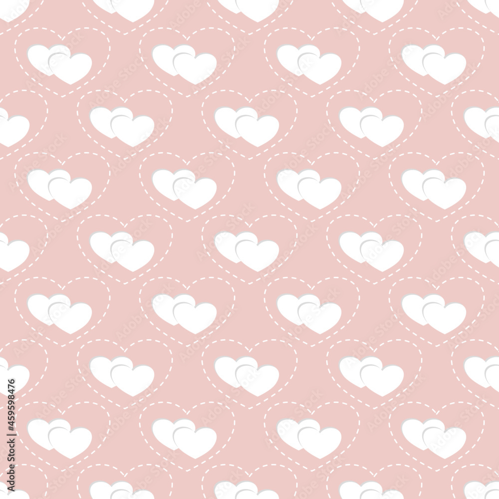 Hearts cute pastel seamless pattern. for background, valentine, illustration, wallpaper, wrapping paper, fabric