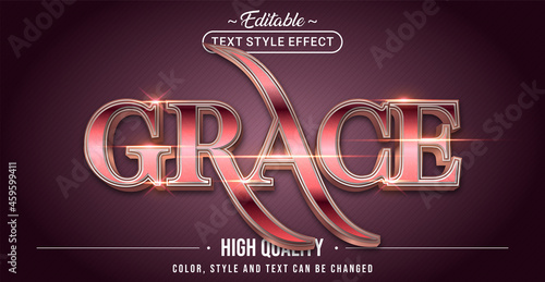 Editable text style effect - Grace text style theme.