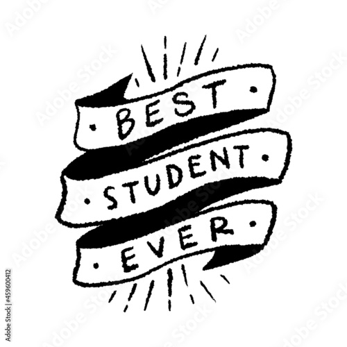 Vector Best Student Illustration on White Background