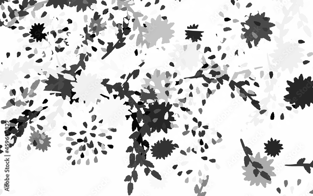 Obraz premium Light Gray vector doodle background with flowers