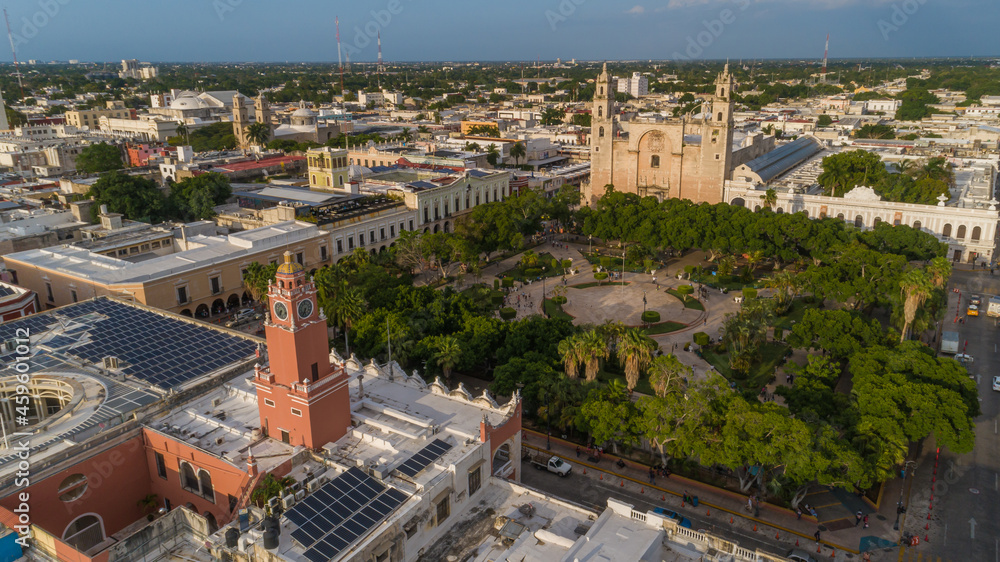 Zócalo de Merida en Drone