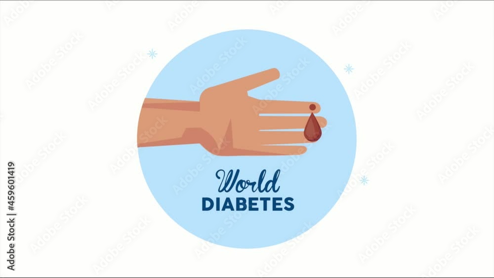world diabetes day lettering with hand and blood drop world diabetes day lettering with hand and blood drop