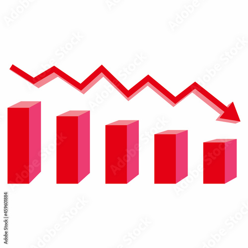 bearish graphic icon, bearish graphic vector sign symbol