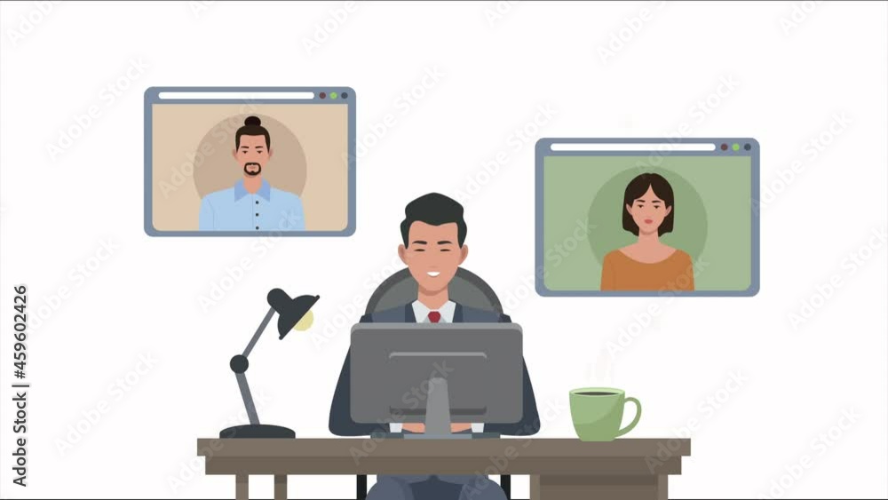 businessman working in desktop with websites businessman working in desktop with websites