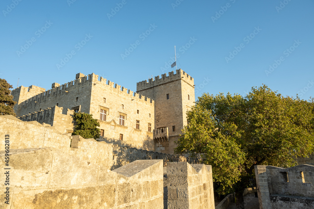The medieval castle in the Rodos island-Greece.