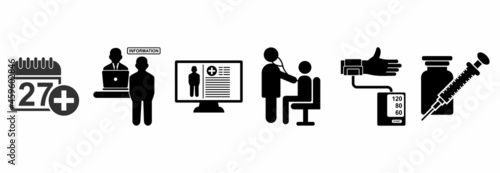 medical check up icon set, medical check up vector set sign  symbol illustrations