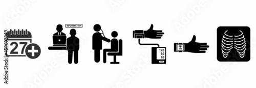 medical check up icon set, medical check up vector set sign  symbol illustrations