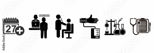medical check up icon set, medical check up vector set sign  symbol illustrations