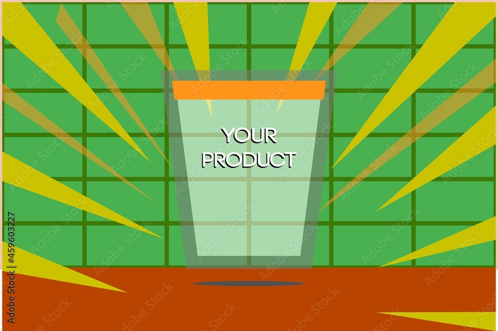 comic style product promotion banner flat vector illustration