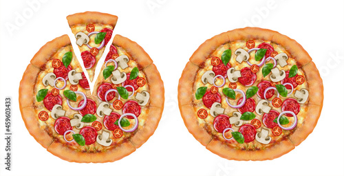 Top view of delicious pizza