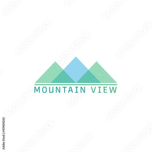 mountain view logo design vector, nature element logo design template	