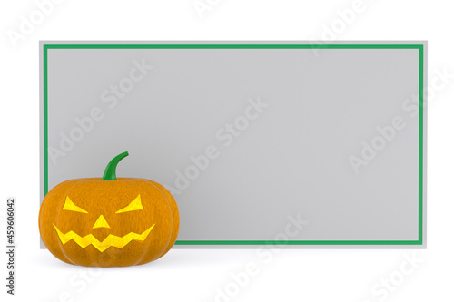 halloween pumpkin with bann...