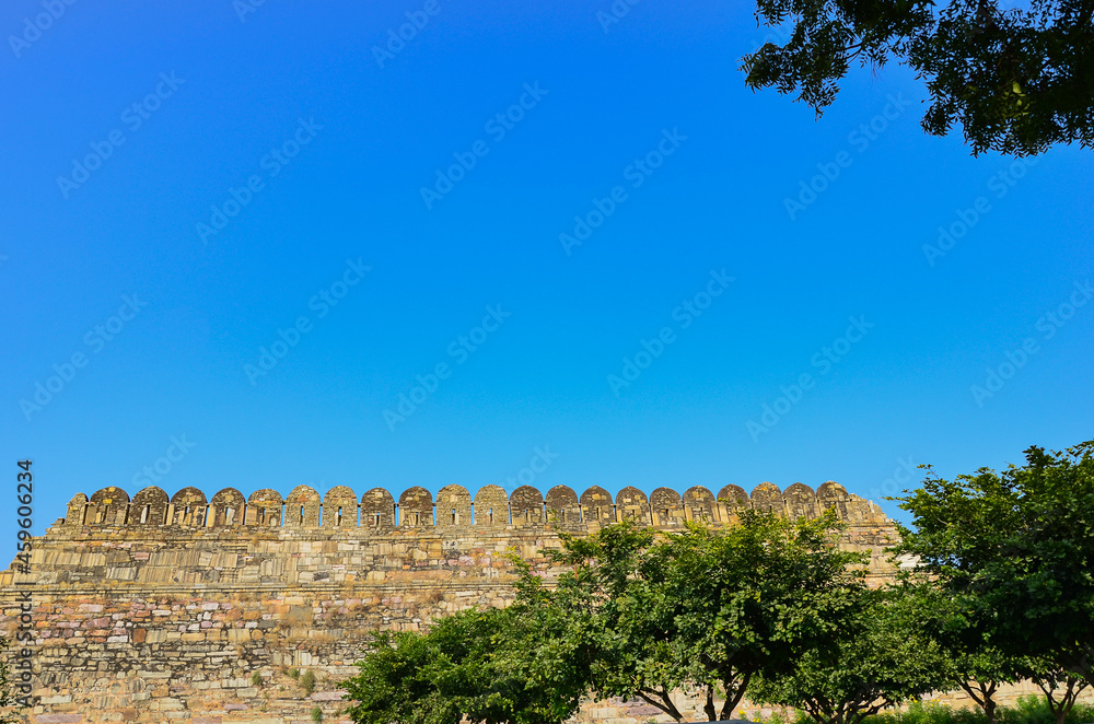 Portion of the Chittorgarh fort in Rajasthan, India