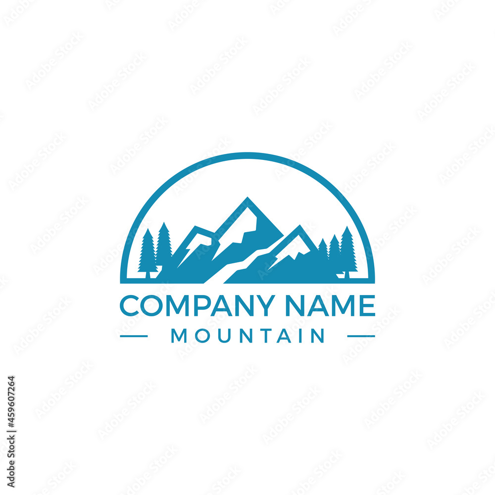mountain landscape shilouette logo design