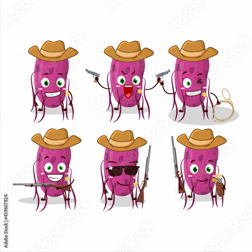 Cool cowboy virus Molecule cartoon character with a cute hat