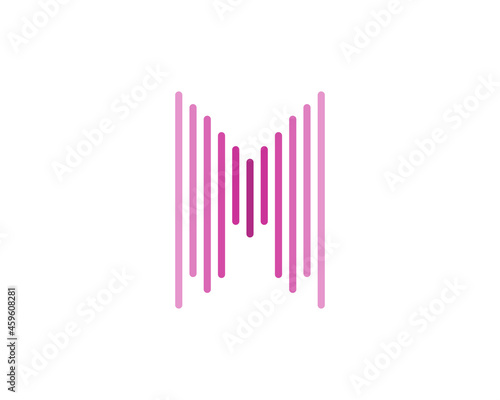 M Letter with sound wave logo