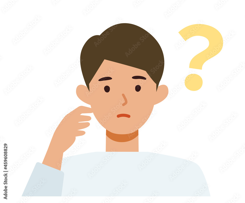 Man cartoon character. People face profiles avatars and icons. Close up image of asking man. Man cartoon character. People face profiles avatars and icons. Close up image of asking man.