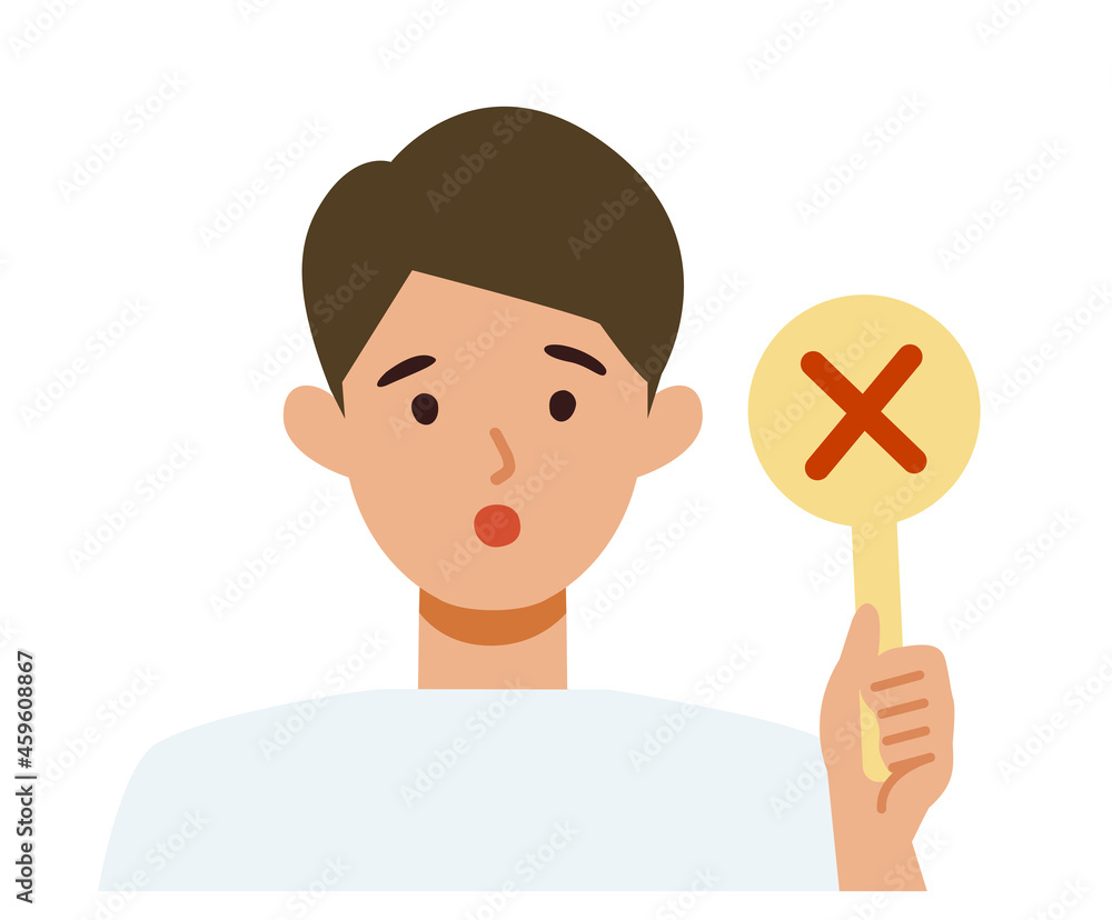 Man cartoon character. People face profiles avatars and icons. Close up image of man having warning expression . Man cartoon character. People face profiles avatars and icons. Close up image of man having warning expression .