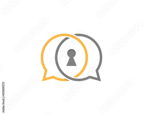 Bubble chat with key hole in the middle