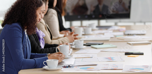 Tableau sur toile Asian middle aged female successful businesswoman officer staff in formal busine