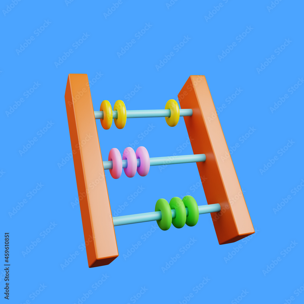 3d illustration of simple object abacus 3d illustration of simple object abacus