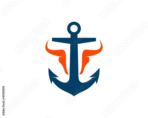 Anchor ship with abstract bull head