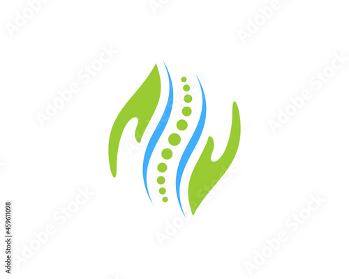 Hand care with chiropractic spine in the middle