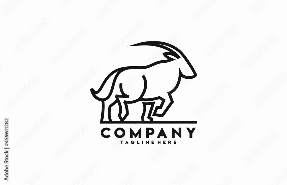 Obraz premium Simple Line Deer or Impala Logo
