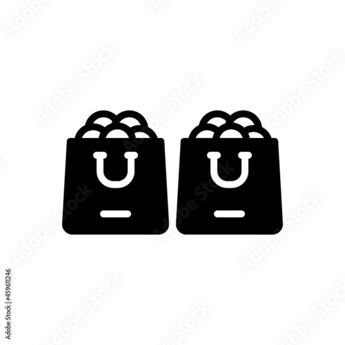 Black solid icon for qty amount