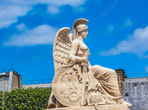 Winged Woman Statue Tulleries Garden Paris France photo