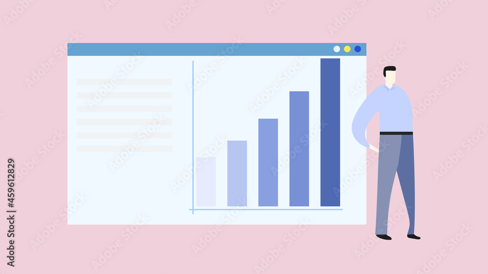 The data concept grows higher every quarter, Flat Modern design, illustration Vector EPS 10 The data concept grows higher every quarter, Flat Modern design, illustration Vector EPS 10