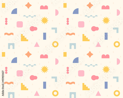 Small and cute shapes. Simple pattern design template.