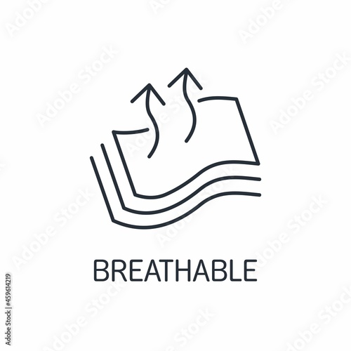 Breathable material. Vector linear icon isolated on white background.