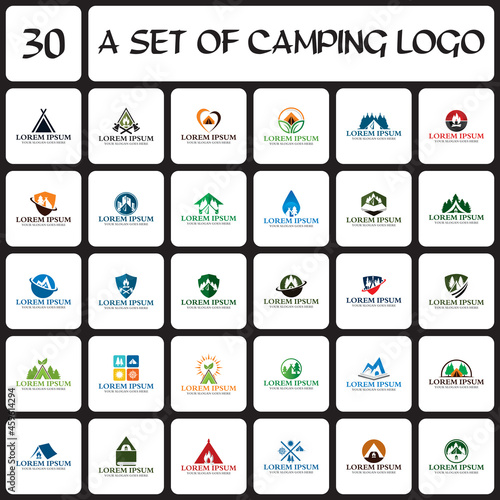 a set of camping logo , a set of adventure logo