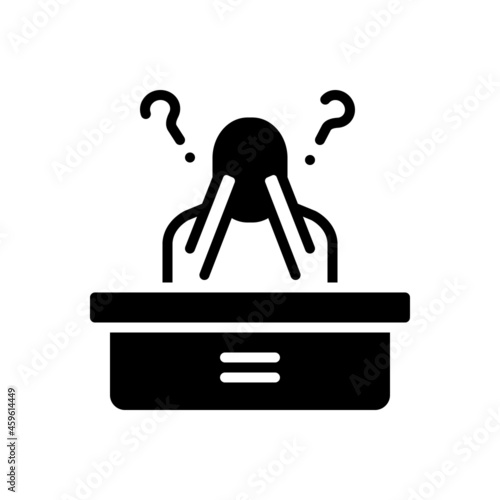 Black solid icon for confused