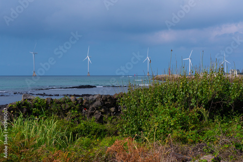 wind turbines in the sea