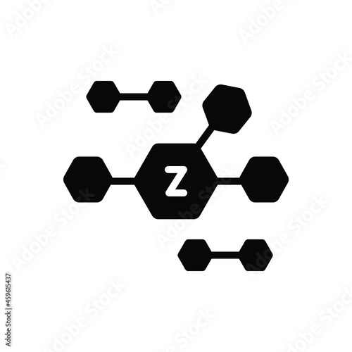 Black solid icon for zinc