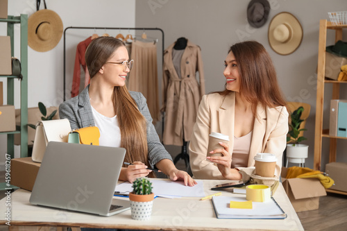 Female business owner and s...
