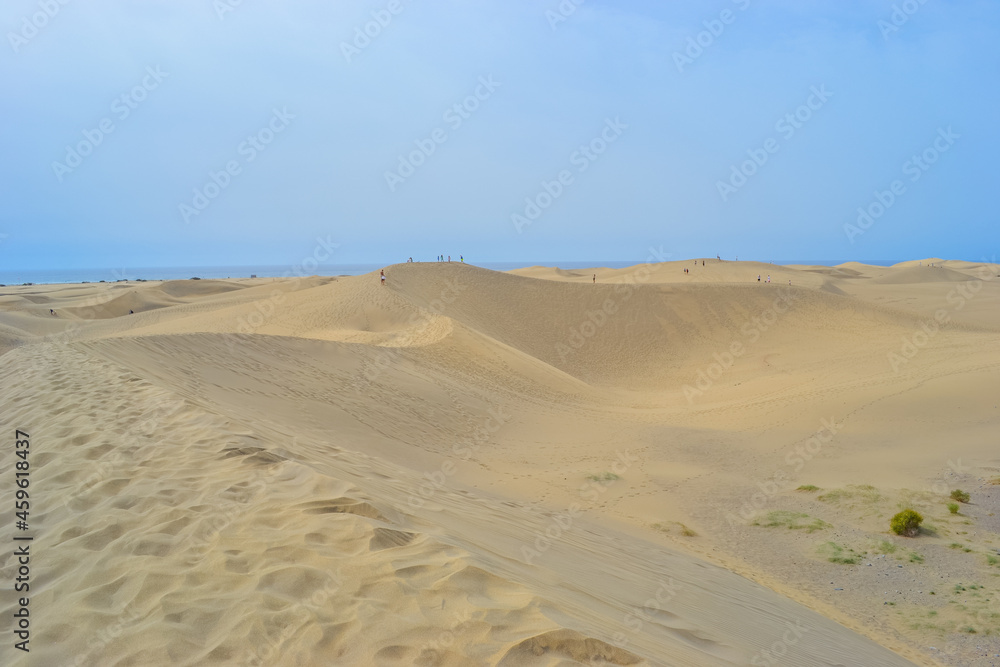 The Maspalomas Dunes are sand dunes located on the south coast of the island of Gran Canaria The Maspalomas Dunes are sand dunes located on the south coast of the island of Gran Canaria