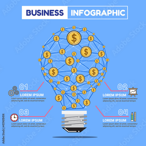 Business work  infographic and idea network money