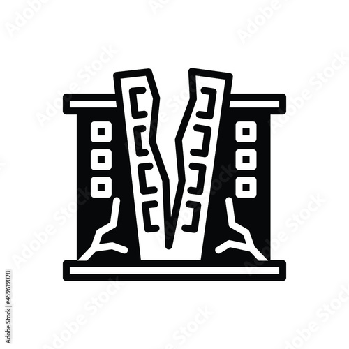 Black solid icon for destroyed
