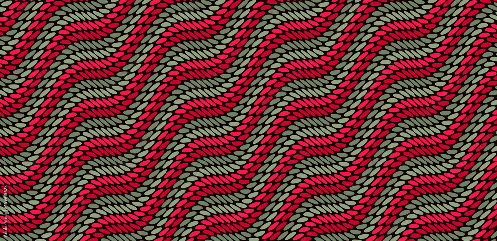 Wavy dotted background with optical illusion. Abstract polka dots pattern. 3d vector illustration.