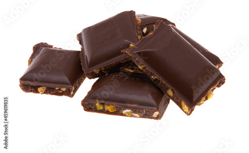 chocolate with nuts isolated