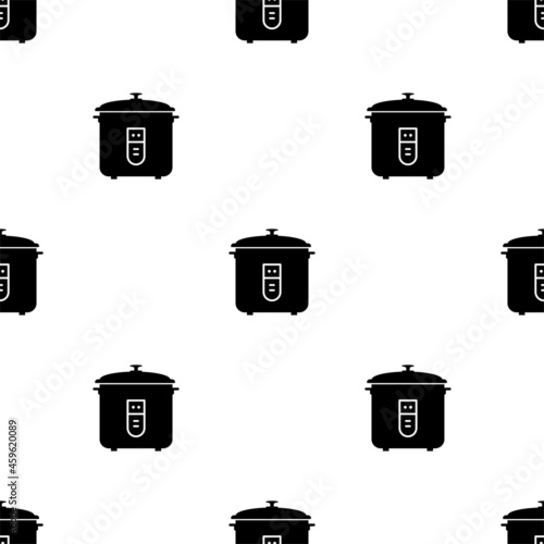 Rice Cooker Icon Seamless Pattern, Automatic Rice Steamer Icon, Device Used To Boil, Steam Rice